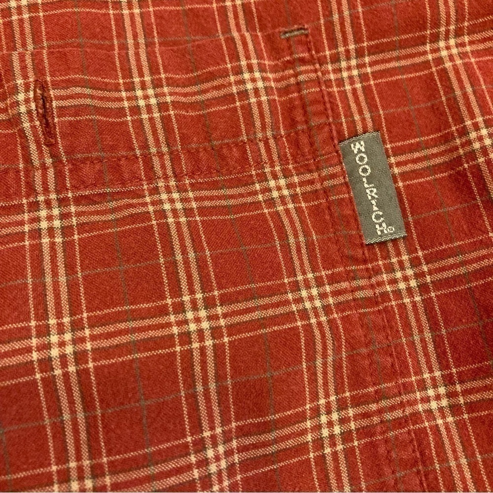 Mens Woolrich Red Plaid Long Sleeve Button Front Shirt - Picture 2 of 3